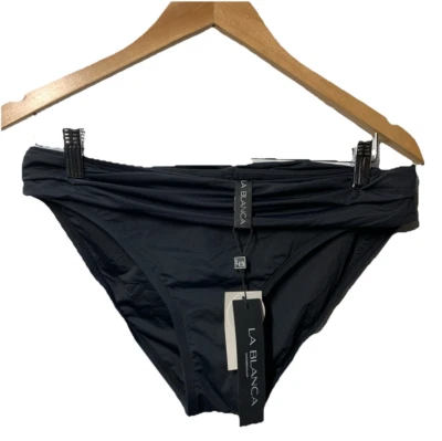 La Blanca Womens Island Goddess Banded Bikini Bottom Swimsuit Black Size 10 - Image 1 of 4