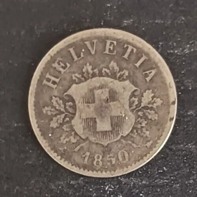 1850 B RAPPEN COIN SWITZERLAND HELVETIA Coin - Image 1 of 4