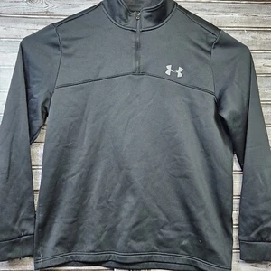 Under Armour Sweater Mens 1/4 Zip JSize Large Loose Black Golf  Pullover - Picture 1 of 6