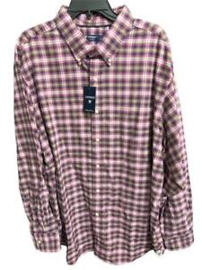 Daniel Cremieux Classics Shirt size XXL Pink and Navy Blue Cotton Long Sleeve