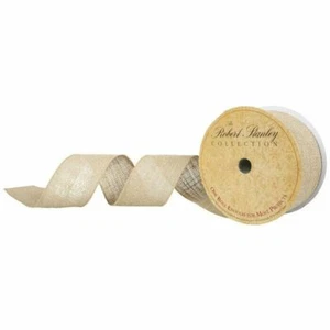 Burlap Wired Edged Ribbon-2 1/2" Length 30 feet - Picture 1 of 2
