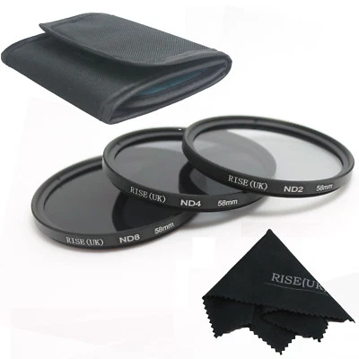 RISE(UK)58MM ND Neutral Density Filter Set ND2 ND4 ND8 for Canon Nikon Lens fre - Image 1 of 4
