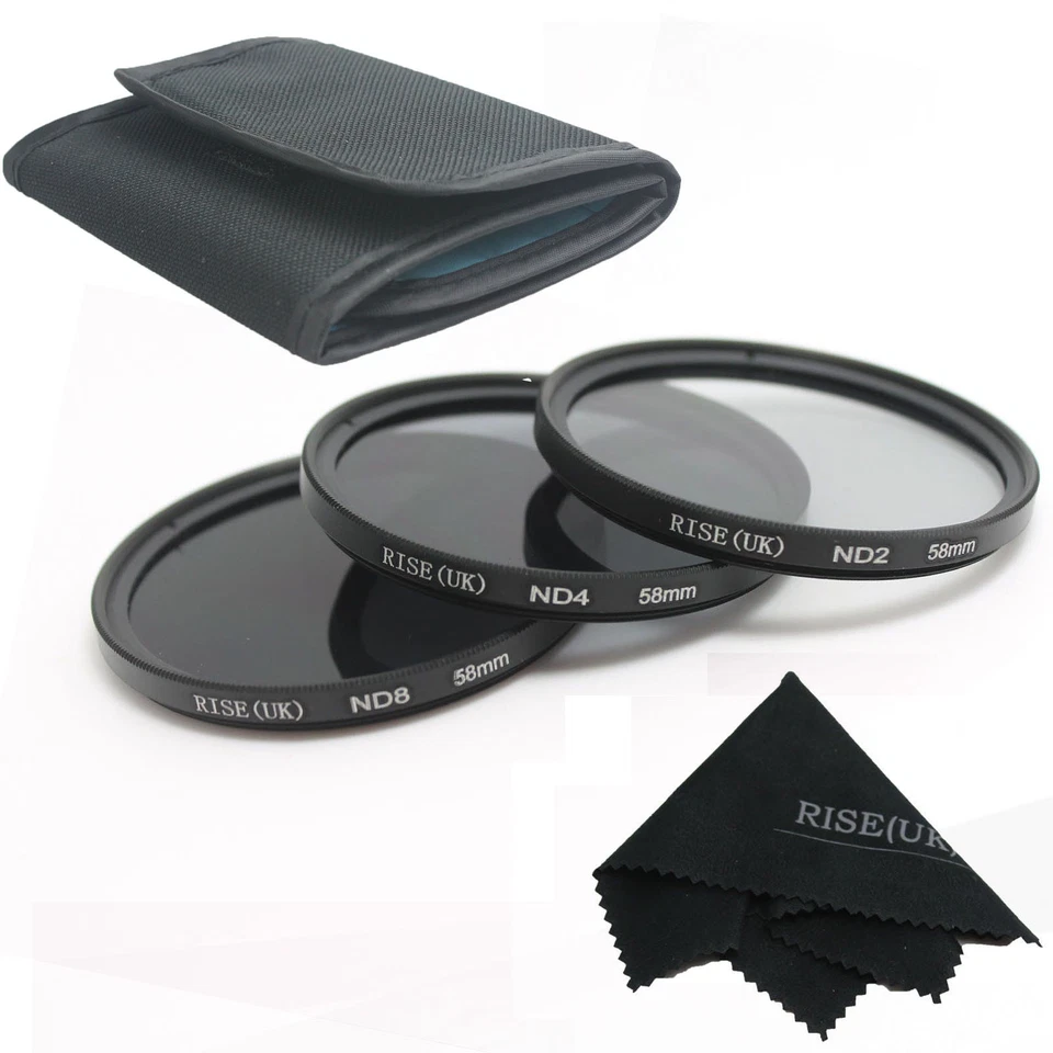 RISE(UK)58MM ND Neutral Density Filter Set ND2 ND4 ND8 for Canon Nikon Lens fre - Image 1 of 4