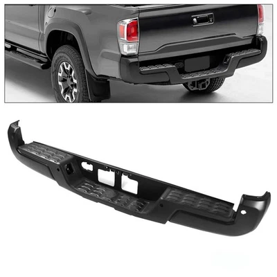 Fit For Toyota Tacoma 2016-2023 With Sensor Holes Black Steel Rear Step Bumper Foto 1 de 4