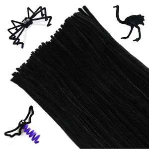 200 Schwarz Pfeifenreiniger Basteln Deko Draht 6mm 30cm Kreativ Bastelzubehör - Bild 1 von 9