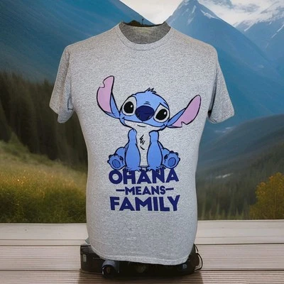 Camiseta Stitch Mujer M Gris Lilo Ohana Means Family Delta Pro Peso Foto 1 de 4