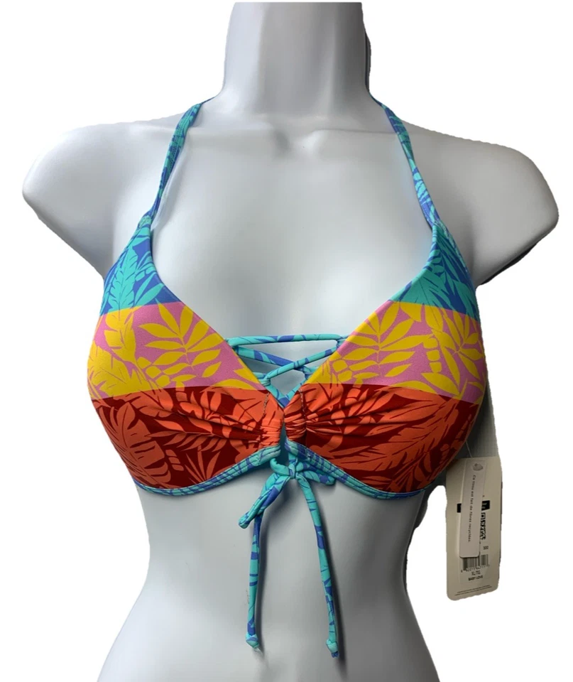 Body Glove Bebé Amor Moldeado Copa Triángulo Push Up Bikini Top Traje de Baño XL Tropical Foto 1 de 4