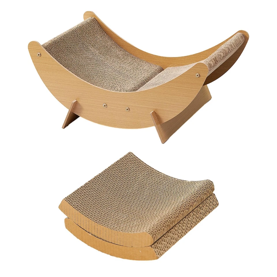 Cat Scratcher Cardboard Lounge Chair Rest Nest Corrugated Paper Play Activity - Image 1 of 1
