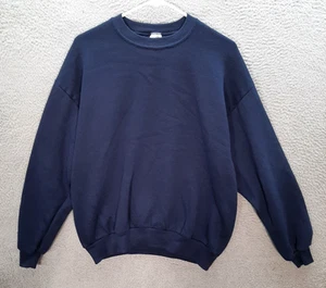 Vintage Jerzees Sweatshirt Adult Large Blue Crewneck Sweater Made In USA 1990s - Picture 1 of 8