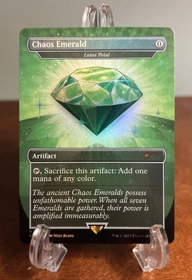 MTG Sonic Secret Lair Chaos Emerald Lotus Petal 7031 Green Mythic NM Magic - Image 1 of 2