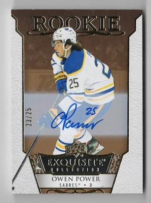 2022-23 Exquisite Collection Rookie Signatures Autograph Gold Owen Power 23/25 - Image 1 of 2