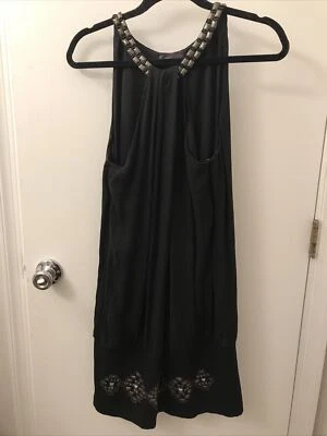 GORGEOUS FRONT HALTER HALLE BOB BLACK DRESS.With GORGEOUS DETAIL Scroll 4 Price! - Image 1 of 4