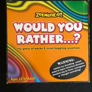 WOULD YOU RATHER...?, 2003 Zobmondo, board game for 4+ players, Used - Picture 1 of 11