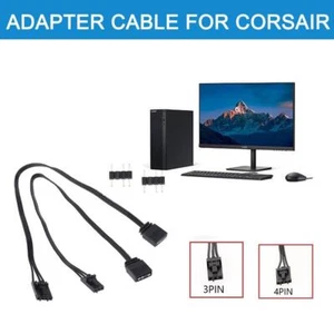 Câble adaptateur connecteur 25 cm pour Corsair 4 broches RGB vers standard ARGB 3 broches 5 V ❁UK - Photo 1/8