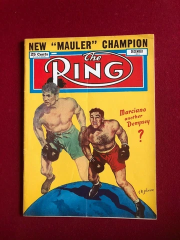 1952, Rocky Marciano, "The RING" Magazine (No Label) Scarce / Vintage (Dempsey) Cover