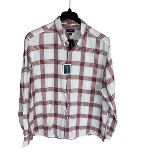 Nueva Camisa Club Room Para Hombre Talla Pequeña 14-14 1/2 Calce Ajustado Blanca Roja Manga Larga Nueva con Etiquetas - Imagen 1 de 7