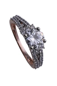 Forever One 1.45Ct Round Moissanite Diamond Rose Gold Engagement Ring - Picture 1 of 1
