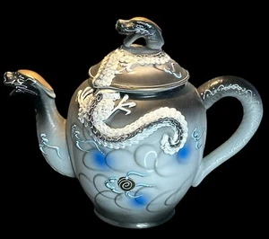 Japanese Moriage Dragon Ware Tea Pot Kettle Embossed Dragon Vintage Bon China 3D - Picture 1 of 11