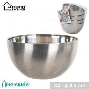 Set of 4 Round Bowl Stainless Steel Small - Picture 1 of 1