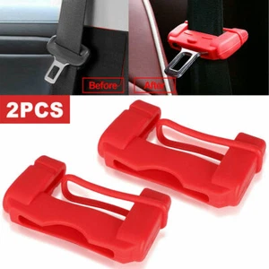 Red Universal Car Seat Belt Buckle Clip Anti-Scratch Protector Cover Accessories - Picture 1 of 12