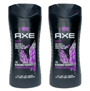 Axe EXCITE Body Wash Dark Chocolate Scent 13.5oz Shower Gel Lotion Body Wash 2Pc - Picture 1 of 2