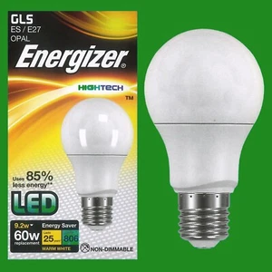 1x 9.2W (=60W) Opal LED GLS A60 Edison Screw ES E27 Warm 2700K, Light Bulb, Lamp - Picture 1 of 3