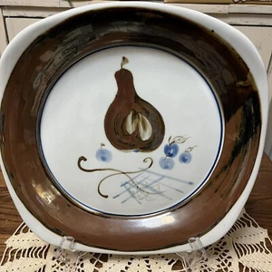 DANSK INTERNATIONAL 12.5" SQUARE PLATTER PEAR MASHIKO Niels Refsgaard MCM Vtg - Picture 1 of 7