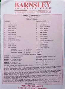 BARNSLEY RESERVES v MANCHESTER CITY RESERVES 96-97 PONTINS LEAGUE A4 COLOUR S/S - Picture 1 of 1