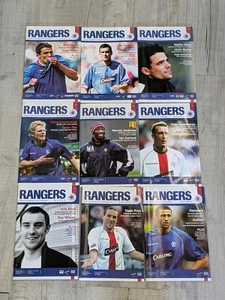 Lote x 9 programas de fútbol local Glasgow Rangers 2005-06 - Imagen 1 de 4