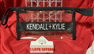 (1) KENDALL + KYLIE CLEAR BLACK CLUTCH HANDBAG COSMETIC PURSE BAG ZIPPER MAKEUP - Bild 1 von 7