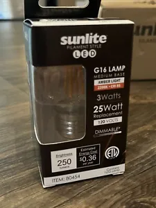 Sunlite LED Vintage G16 Globe 3W (25W Equivalent)Medium (E26) Base, Amber Light - Picture 1 of 6