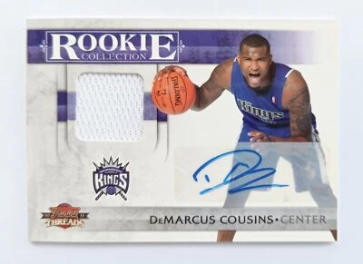 Demarcus Cousins 2010-11 Panini Threads Rookie Jersey patch auto RC /50  - Image 1 of 2