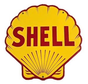 Shell Sign Die Cut Cabin Man Cave Garage Shop Home Decor Nice Heavy Quality Porc - Picture 1 of 2