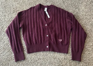 Neu mit Etikett Victoria's Secret PINK Damenpullover Cardigan burgunderrot Large - Bild 1 von 8