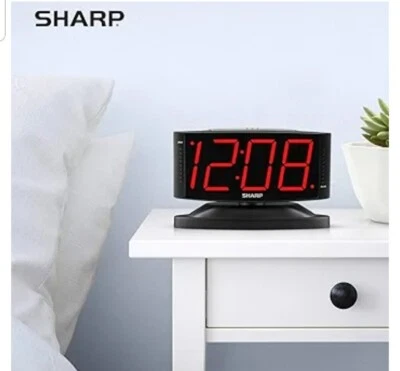 Sharp Home LED Digital Alarm Clock–Swivel Base Outlet Powered, Simple - Image 1 of 4