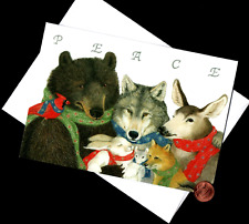 CHRISTMAS Bear Wolf Deer Rabbit Mouse Fox - Greeting Card NEW W/ TRACKING