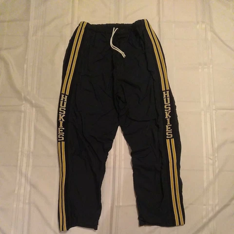 Vintage 80s U Conn Huskies Butwin Rennoc College Track Pants Made In USA Sz XL Cover