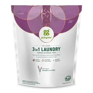 Cialde detersivo per bucato Grab Green 3 in 1 numero 60 profumo lavanda vaniglia - Foto 1 di 8
