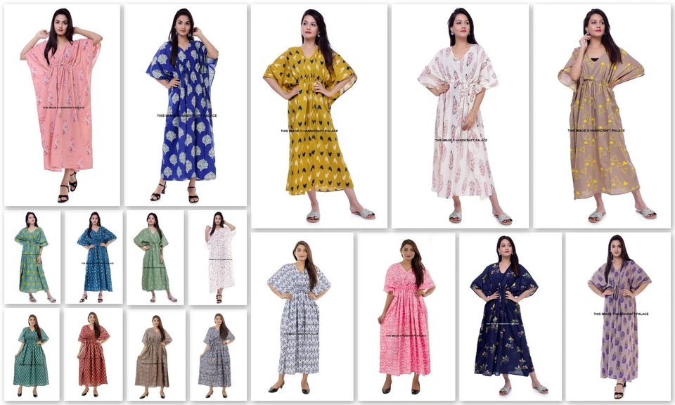 Lot Of 10 Long Kaftan Nightwear Night Dress Caftan Bohomean Sundress Womens - Image 1 of 4