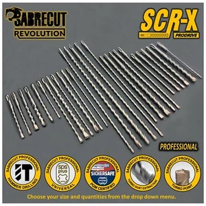 SabreCut Professional 5mm - 12mm PGM Approved Turbo SDS Drill Bits - Picture 1 of 12