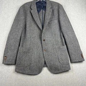 Harris Tweed Robert Amerigo Blazer Men 48(44)L Blue 100% Wool Sports Jacket Coat - Picture 1 of 11