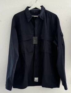 Camisa/chaqueta Tommy Hilfiger ligera con cremallera frontal 100 % algodón azul 99-85-TH Ltd - Imagen 1 de 6