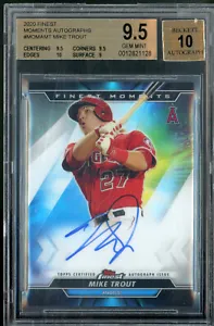 2020 Topps Finest Moments Autographs Mike Trout #MOMA-MT BVG 9.5 AUTO 10 Beauty! - Picture 1 of 2