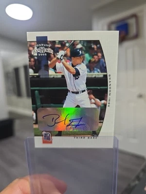 2005 Donruss Team Heroes Brandon Inge #116 Showdown Blue Autograph Card - Image 1 of 4