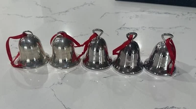 Silver Reed & Barton Sterling Silverplated Bell Ornament (5)   1976&77,1988-1990 - Image 1 of 3