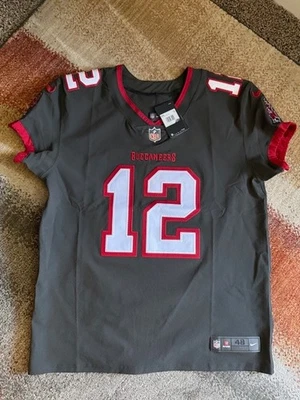 Tom Brady Tampa Bay Buccaneers Nike Vapor Elite Pewter Authentic Jersey 48 XL - Image 1 of 3