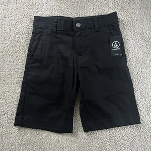 NWT Volcom VMonty Stretch 17 Board Shorts Boys Sz 23 (10 Slim) Black - Picture 1 of 9