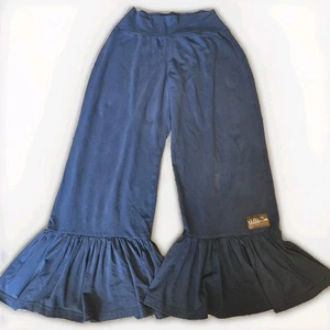 Matilda Jane Womens M Ruffle Crops Cropped Navy Blue Pull On Puffy - Picture 1 of 6