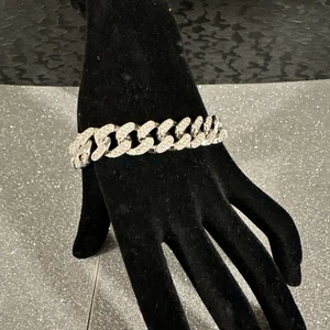 MOISSANIT Echt Miami Cuban Gliederarmband Iced massiv 925 Sterling Silber 8 mm - Bild 1 von 8