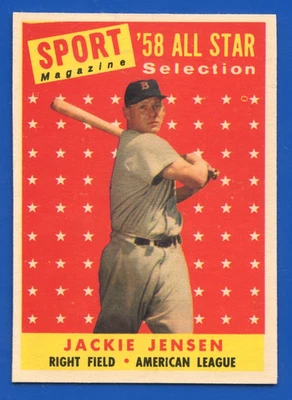 1958 Topps High #489 Jackie Jensen A.S. NR-MINT or Better, Well Centered - Image 1 of 2